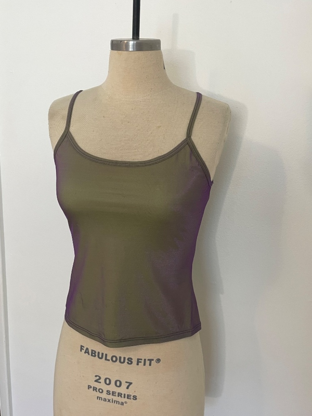 Vintage Calvin Klein Iridescent Green Purple Tank Top, 90s Y2k Women's Large